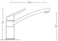 Смеситель для мойки SCHOCK SC-90 с поворотным изливом 205мм, цвета Сristalite+/хром
