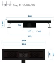  toHit Tray 400x100x75-95 ,  , c ,  TH10-014002