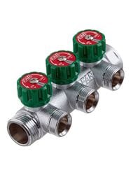 Коллектор регулируемый FAR 1"ВН на 3 отвода 3/4"EU, с вставкой под плоское уплот., FK 3822 134UN