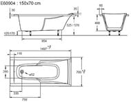 ����� ��������� Jacob Delafon Corvette 3 150x70 (� �������) E60904-00