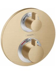 Смеситель Hansgrohe Ecostat S 15758140 термостат, с запорным/перекл вентилем, внеш.часть, шлиф брон — миниатюра 1
