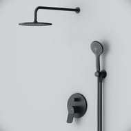 Душевая система AM.PM X-Joy FB85A1RH02 встраиваемый смеситель, верхний/ручной душ, черный матовый