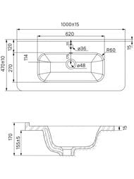 ����� � ��������� IDDIS Oxford Neo 100�� (1006�470�500��) ���������, 2 �����, ����� OXN10W0i95K