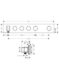 Смеситель Axor ShowerSelect 18356000 для душа, встраиваемый в стену, термостат, 3 потребителя, хром — изображение 3