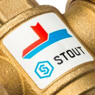 Термостатический смесительный клапан STOUT G 1"1/2M-G 1 1/2F-G 1"M 70°С, для тверд. котлов