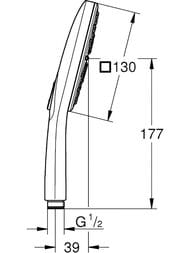 ������ ��� Grohe Rainshower SmartActive Cube, 130 �� 3 ������, ���� 26550000