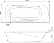 Ванна акриловая AM.PM Sense New 170x70х42 A0 белая арт.W76А-170-070W-A