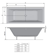 Ванна акриловая RAVAK FORMY 01 SLIM C691300000 1700x750 цвет:белый