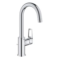 Смеситель Grohe BauLoop 23763001 для умывальника однорычажный, сливной гарнитур,  L-Size, хром