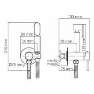 Смеситель встраиваемый WasserKRAFT A70138 однозахватный, с гигиеническим душем, цвет: хром