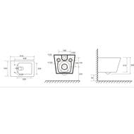 Унитаз подвесной TECEspring S 340х350х515 безободковый, с сиденьем, Tornado flush, белый 9700996