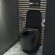 Унитаз подвесной IDDIS Bild (510х345х340) BILR2BMi25 безободковый, сиденье микролифт, черный матов
