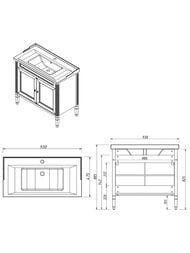 ����� � ��������� Caprigo ������� 90 concept 930�885�475 2 �����, ����: ������� 34013-TP812+Y-090B