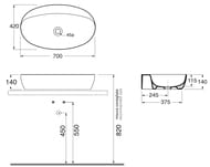 ���������� Azzurra Elegance (700�420�140) ���������, �/���. ��� ���������, ����� ELLA070420C0BI