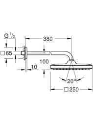 ������� ��� Grohe Tempesta CUBE 26682000 250��, 1 ����� �����, ��������� ��������� 380 ��, ����