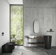 Биде Vitra Plural напольное 550 мм,антибактериальное покрытие,перелив,черный матовый 7816B483-0288