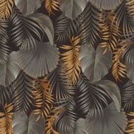 Обои виниловые на флизелине Rasch Natural Colors (0,53х10,05) ткань, листья, серо-золотые 462043 (рул.)