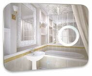 Уценка! Зеркало Континент Elegant (1000x700) с подсветкой, косметическим зеркалом и сенсором - уценка. — миниатюра 1