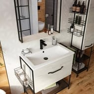 Смеситель для раковины Cersanit BRASKO BLACK 63107 донный клапан клик-клак, черный