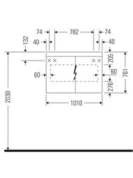 Зеркало-шкаф Duravit Light and mirror 1010х760х148 свет сверху и внизу LM7842000000