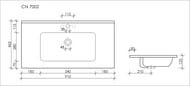 Раковина накладная Ceramicanova Element 910х465х180 перелив, отв. под смеситель, белый CN7002