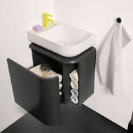 Тумба с раковиной Burgbad B.Me 500х640х340 подвесная, правая, 1 ящ, антрацит мат. SGUC050RF5988C0037