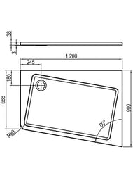 ������� ��������� ������ RAVAK Galaxy Asymetric Pro 10� R (1200�900) �����