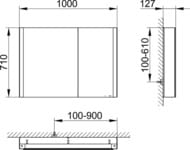 �������-���� Keuco Somaris 1000�710�115 ���������,2 ������,��������� 14503002200