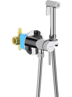 Набор с гигиеническим душем Aquatek Европа AQ1021CR встраиваемый, 1 отв., однозахватный, цвет: хром