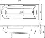 Ванна акриловая Aquanet EXTRA 170х70 прямоугольная, без гидромассажа, без обвязки 203931