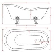 ����� ��������������� ArtCeram Hermitage (1700x800x720) �����/��������� ���� HEW001 71