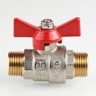 Кран шаровый 3/4"НН VALTEC BASE красная бабочка VT.219.N.05