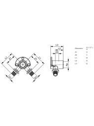 Водорозетка TECEflex 16х1/2''Вх16 90°, проходная, латунь, арт.768501