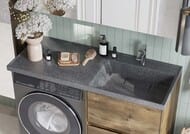 Раковина Aquaton Лондри 120 1A72243KLH21R 1200x500x162 д/стир.маш., литой мрамор, правая, графит