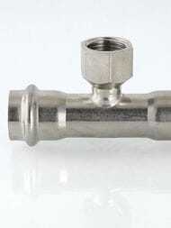 Пресс тройник VALTEC 22х1/2"Вх22, нерж. сталь, VTi.932.I.220422