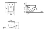 Унитаз подвесной Vitra Integra Square  545х365х400 без сиденья,антибак. покр.,гор. вып.7082B003-0075