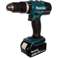 Дрель-шуруповерт MAKITA DHP453RFE аккумуляторная, ударная, 18В, 2х3.0Ач,13мм, 400/1300об/мин, кейс