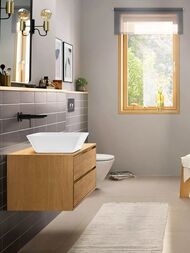 Смеситель для раковины Hansgrohe Rebris E 72568670 однозахватный, настенный, матовый черный — изображение 2