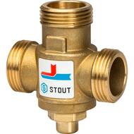 Термостатический смесительный клапан STOUT G 1"1/2M-G 1 1/2F-G 1"M 70°С, для тверд. котлов