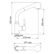 Смеситель WasserKRAFT Main 4166 для кухни с выдвижным изливом, хром