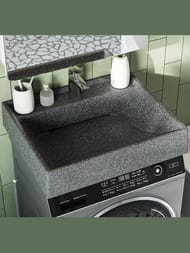 Уценка!Раковина Aquaton Рейн 60 1A72103KRW210 600x500x138 из литого мрамора для стир. машины, графит