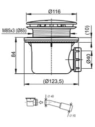 ����� ��� �������� ������� RAVAK PROFESIONAL 90��, ����: ������  X01851