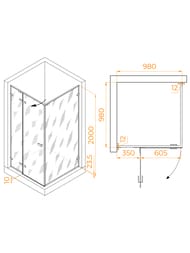 ������� ������ RGW Stilvoll SV-030B (1000�1000�2000) ������ ���������� 8��/������ 353203000-14