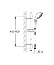 Уценка!Душевой набор Grohe Champagne 900мм 28932 (Стойка, шланг, лейка)