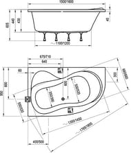 Ванна акриловая RAVAK ROSA 95 150х95 L белая