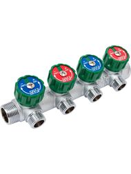 Коллектор регулируемый FAR 3/4"ВН на 4 отвода 1/2"Н, соед.eurokonus, FK 3824 3412
