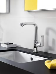 Смеситель Hansgrohe Metris 31087000 для умывальника с высоким поворотным изливом, донным клапаном — изображение 5