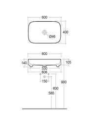 �������� ��������� KLUDI RESA S 600�400�140 �������., ��� ��� ��� ������, ����� 58CW4053