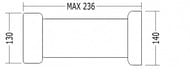 Переходник для слива  унитаза DEVON&DEVON 236мм керам. белый IBRCM236