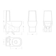 Унитаз компакт Sanita Luxe INFINITY Rimless Slim (635х360х820) безободковый, сиденье м/лифт WC.CC/Infinity/2-SlimDM.Rim/WHT.G/S1